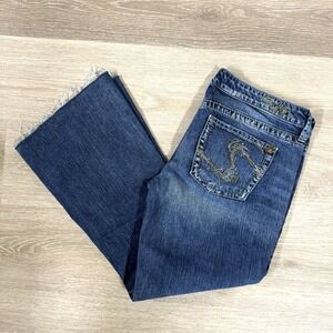 Silver Jeans Co Eden Low Rise Embroidered Flare Denim Jeans Women's Size 32